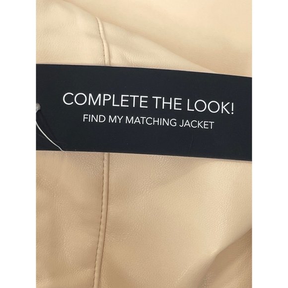 Bagatelle Faux Leather Women’s Cropped Pants L Wide Leg Peach Zip Button - Picture 9 of 14